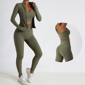 Abbigliamento sportivo sportivo ad asciugatura rapida con Logo personalizzato abbigliamento sportivo abbigliamento sportivo <span class=keywords><strong>da</strong></span> <span class=keywords><strong>palestra</strong></span> completo 3 pezzi <span class=keywords><strong>da</strong></span> <span class=keywords><strong>donna</strong></span> - Product Image 3