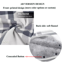 Couverture de cape châle polaire à carreaux 100% polyester à 2 couches personnalisée
