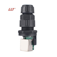 LLT IP68 Ethernet LAN RJ-45 adaptateur d'extension réseau Coupleur Rj45 Panel Mount Connecteur étanche pour l'extérieur