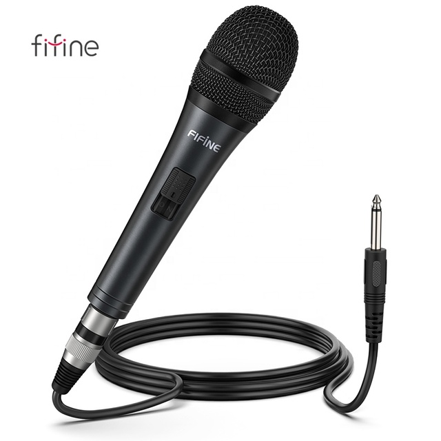Fifine K6 Karaoke Mic Wired Handheld Microfono for Mobile With Cable Singing Speech Recording