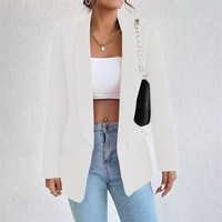 Blazer de Mujer IStapromo Gifts Chaqueta de Traje de Manga Larga con Solapa en Color Sólido Estilo Temperamental para Otoño e Invierno