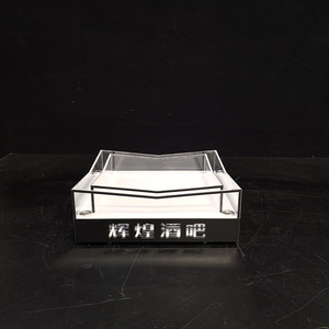 Type Light Acrylic Square Wine <b>Display</b> <b>Rack</b> With Led Lighting Yellow Base Green Laser For Nightclub Ktv Decoration - Product Image 4