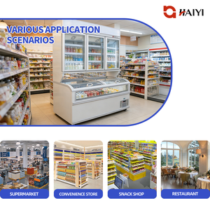 Vitrine réfrigérée combinée pour supermarché avec porte vitrée, présentoir à glaces et congélateur intégré - Product Image 4