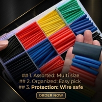 Kit de 175 tubes thermorétractables multicolores pour isolation de câbles et réparation électrique