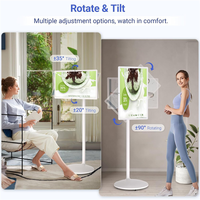 Téléviseur portable LCD Android 27-32 pouces pour diffusion en direct TikTok, avec caméra, rechargeable, sur pied, pour intérieur