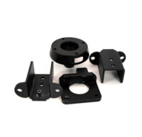 Supports en L industriels en aluminium noir de haute qualité, usinés CNC avec précision par électroérosion à fil, tailles personnalisées