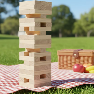 <b>Wooden</b> tower include 54pcs <b>blocks</b> in Carry bag - Product Image 1