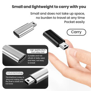 OTG Mini <strong>USB</strong> <strong>Type</strong> <strong>C</strong> <strong>Adapter</strong> 5 Pin Male <strong>USB</strong> Female <strong>Type</strong> <strong>C</strong> Charging Data Transfer Connector GoPro MP3 Camera PC Computer - Product Image 6