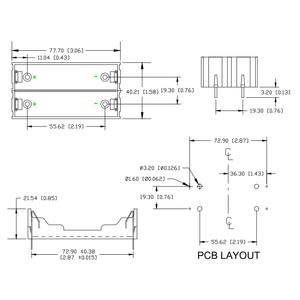 BK-18650-PC4 Jinbeili Supporto per Batteria 18650 a 2 Celle Nero Placcatura in Nichel SMD 2A - Product Image 6