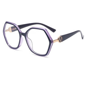 2024 Vintage TR90 cadre optique ordinateur lunettes Anti-lumière bleue Ultra-léger polygone Protection des yeux V lettre Design de mode - Product Image 4
