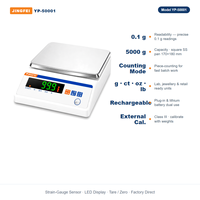 Balance de laboratoire JINGFEI YP-50001 5000g x 0.1g rechargeable avec fonction de comptage – Fournisseur d'usine OEM