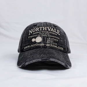 Casquette de baseball en velours côtelé noir délavé de haute qualité, style photographie de rue, 6 panneaux, avec logo brodé personnalisé - Product Image 2