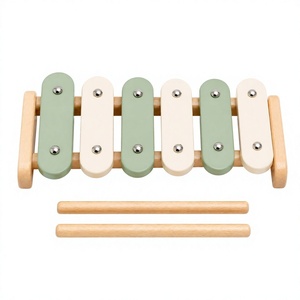 Xilofono in Legno Giocattolo Educativo Strumento a Percussione con Tastiera in Legno di Faggio per l'Apprendimento Precoce Set da 6 Pezzi - Product Image 1