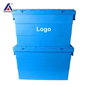 Caja de plástico con tapas para almacenamiento, contenedor de plástico con tapa