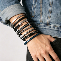 Bracelets en cuir tressé plaqués or 18 carats PVD, style punk, imperméables, en acier inoxydable, pour hommes, de la marque Boli Fashion