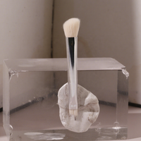 Ensemble de pinceaux de maquillage complet portable de 6 pièces avec miroir pour femmes, mini pinceaux de voyage, cosmétiques utilisés avec du fond de teint