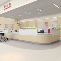 Bureau d'accueil en bois en forme de U pour clinique hospitalière européenne, mobilier de réception pour clinique médicale