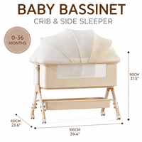 Lit de bébé multifonction 3-en-1 : berceau, lit cododo et lit bébé réglable en hauteur pour bébés et tout-petits