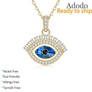 Collier Œil Turc Vintage en Zircon Coloré Taille Marquise, Plaqué Or 14 carats, Vente en Gros, Bijoux de Mode en Cuivre 2026 pour Femme - Product Image 1