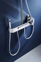 Support haut de gamme poignée thermostatique laiton contemporain et corps PPA 4 poignées ensemble de douche de salle de bain robinet