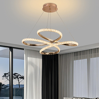 Nouveauté OEM, lustre design de personnalité de la mode de luxe, décoration intérieure moderne de chambre à coucher, éclairage suspendu LED à intensité variable pour les soins des yeux