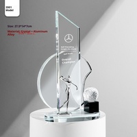 Trophée de golf en cristal et médaille, Récompense pour le record de par, Champion de par, Personnalisation pour équipe, Prix pour le coup de trou en un, Trophée Aigle, Récompenses de course