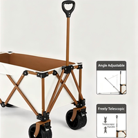 Chariot de plage WZ TC-74, chariot pliable en acier pour le camping en plein air, chariot portable avec table intégrée