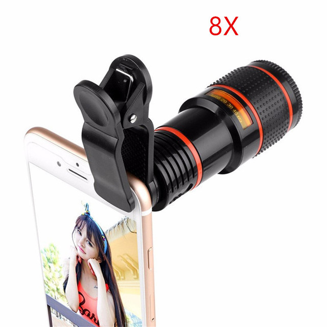 Phone Camera Lens Universal Clip 8X 12X Zoom Cell Phone Telescope Lens for iPhone