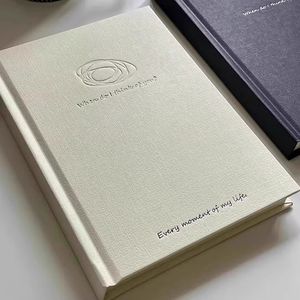Custom <strong>A5</strong> Monthly Goal Journal Writing Notebook Hardcover Linen Fabric Cover Thread Sewing for Personalised Goal Setting <strong>Diary</strong> - Product Image 2