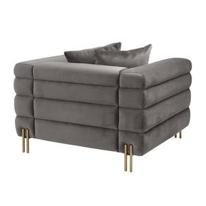 العميق الأريكة المفروشات النسيج الأرائك قاعة غرفة المعيشة الفاخرة واسعة صالة وسادة أريكة واحدة مقاعد الأريكة رمادي المخملية أريكة - Product Image 4