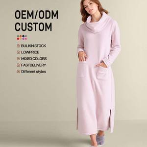 Ropa de dormir transpirable para <span class=keywords><strong>mujer</strong></span> <span class=keywords><strong>Albornoz</strong></span> personalizado Cuello <span class=keywords><strong>Polar</strong></span> Tumbona - Product Image 1