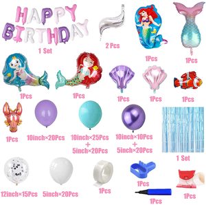 Kit di Palloncini ad Arco con Tema Sirena, Decorazioni per Feste di <span class=keywords><strong>Compleanno</strong></span> per Ragazze, Accessori per Feste a Tema La Sirenetta - Product Image 3