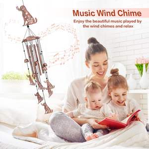 Lonceng angin anjing kecil hadiah jerapah luar ruangan untuk wanita/pria/Ibu/istri/nenek hadiah ulang tahun hadiah peringatan lonceng logam - Product Image 2