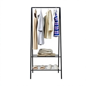 Minimalist Metal Clothing <b>Rack</b> With Three-Layer Storage For Bathroom Use Standing Type Multifunctional Design - Product Image 6