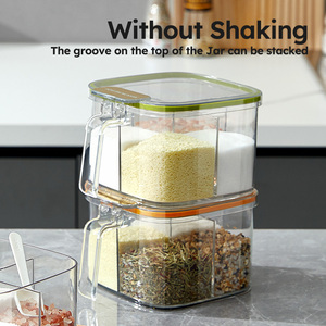 Nouvelle boîte d'assaisonnement scellée PET de qualité alimentaire 4 compartiments boîte organisateur d'épices avec cuillère - Product Image 4