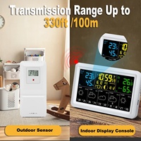 Station météo intelligente WiFi Tuya 5107-2 avec surveillance à distance via application et affichage des prévisions de température et d'humidité en temps réel