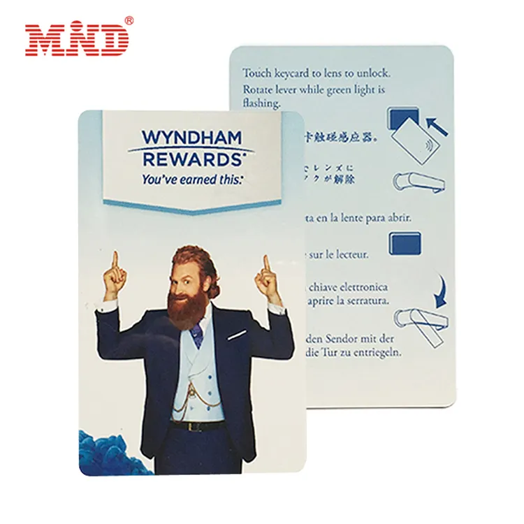 Индивидуальные зашифрованные продвинутая NFC Ключевые карты 13,56 МГц Mf 1K/4K контроль доступа PVC RFID гостиничная ключ-карта