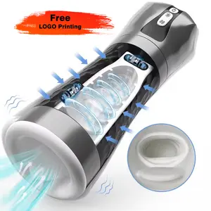 3 IN 1 Deep Throat Passage Strong Vibration Sucking Machine Automatic Tongue Licking Electric Male Masturbator Cup For Men