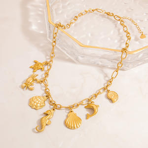 Fashion Layered <b>Necklace</b> Zinc Alloy Ocean Theme Seashell Starfish Summer <b>Beach</b> Clavicle Chain - Product Image 3