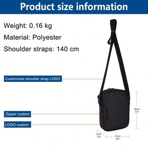กระเป๋าคาดลำตัวแบบยาวกันน้ำสีน้ำเงินแบบกำหนดเอง สายสะพายไหล่เดี่ยวสำหรับผู้หญิง กระเป๋าคาดเอวแบบสะพายข้าง กระเป๋าสะพายข้างผู้ชาย กระเป๋าสะพายไนลอน - Product Image 2