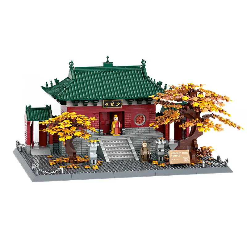 WANGE 6227 Chinese Architecture Shaolin Temple The Great Wall Building Bricks Juguetes Kids Toys