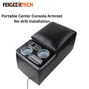 Boîte de rangement universelle pour console d'accoudoir arrière de voiture, alimentée par véhicule, avec recharge sans fil électrique stable Feigeer Tech - Product Image 1