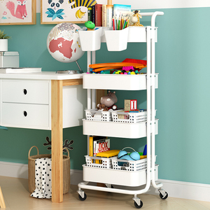 Atacado <span class=keywords><strong>YI</strong></span> <span class=keywords><strong>WU</strong></span> Estante Moderna de Aço Carbono de 4 Níveis Móvel Multiuso para Armazenamento na Sala de Estar e Cozinha - Product Image 5