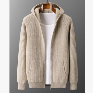 Felpa in Lana Merino 100% per <span class=keywords><strong>Uomo</strong></span> con Logo Personalizzato OEM ODM, Design Foderato, Tinta Unita, Invernale, <span class=keywords><strong>Taglie</strong></span> Grandi, <span class=keywords><strong>Felpe</strong></span> con Cappuccio Lavorate a Maglia - Product Image 2