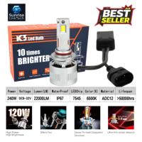 Phares LED de voiture SunRise K3 9005 12V/24V 240W 22000LM 6500K IP67 Étanche Tubes en cuivre Canbus Plug&Play Adaptation universelle