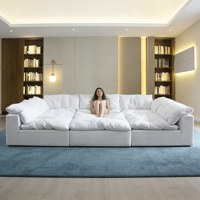 Übergroßes Modulares Cloud-Sofa Plüsch-Sofagarnitur Ultra Weiches Weißes Stoffsofa für Wohnzimmer