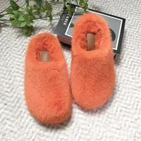 Mules sabots d'hiver douillettes à bout rond, style urbain, avec boucle, pour adultes, semelle extérieure en caoutchouc, en fausse fourrure