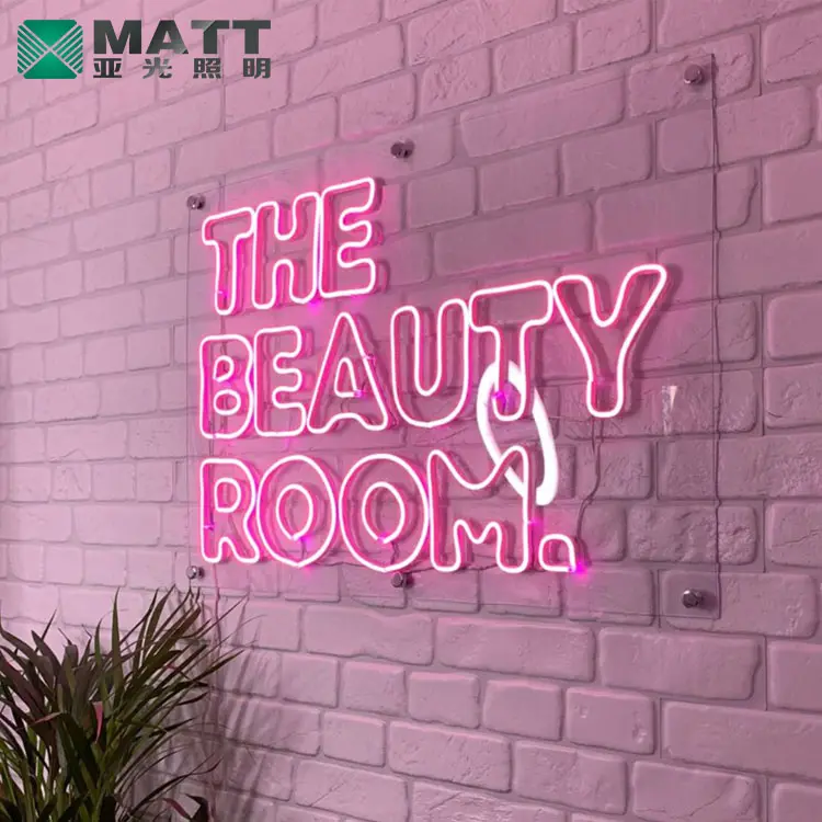 MATT Drop shipping factory price beauty salon custom logo neon sign free size for business store decor