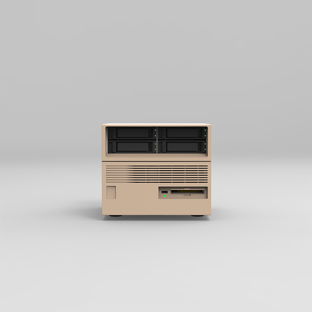 Beverly's Precious Treasure - ITX4 Hard Drive Retro NAS case with Flying Tiger Black Grille and SFX Power Supply