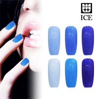 Ensemble de vernis à ongles en gel ICE NOVA de couleur bleue, ensemble de vernis à ongles en gel de qualité supérieure, 12 couleurs avec base et top coat, finition brillante, OEM disponible